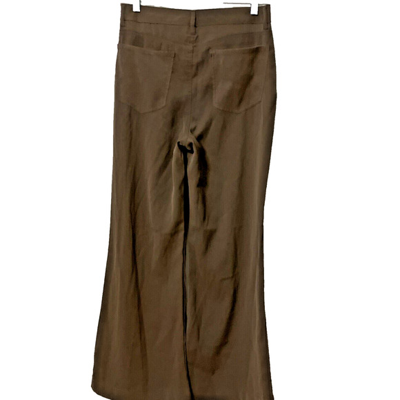Women's Large 12/14 Brown Flared Leg Pants w Pockets Sz L 12-14 Pockets - Picture 3 of 9